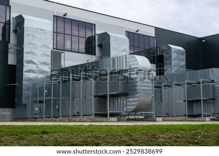 Similar – Image, Stock Photo Fan, external ventilation on a building