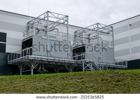 Similar – Image, Stock Photo Fan, external ventilation on a building