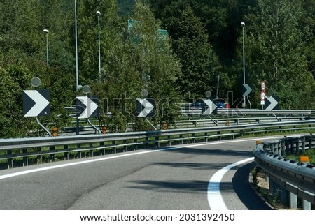 Winding road, Beautiful curved road, Asphalt road curve. High quality photo Foto d'archivio © 