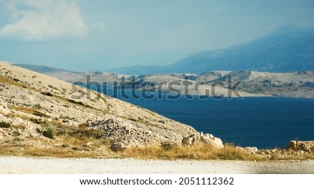 A Scenic beauty, landscape Scene, View of hills and green mountains with blue sky and clouds. High quality photo Сток-фото © 