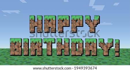 minecraft happy birthday banner printable free number symbol text hd png download stunning free transparent png clipart images free download