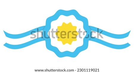 Argentina cockade. Badge with ribbons, rosette. argentinian flag colors. Vector illustration	
