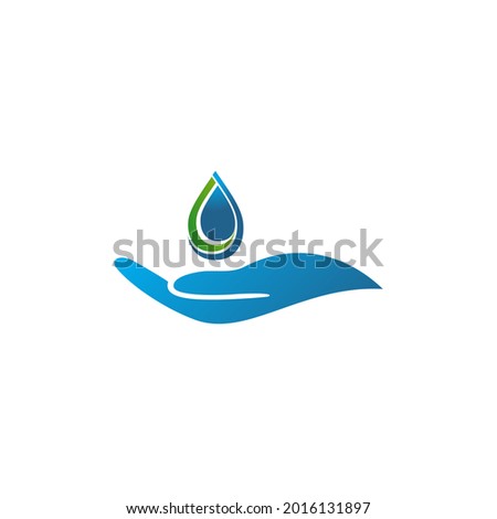 hand and water drops logo, vector designs template.