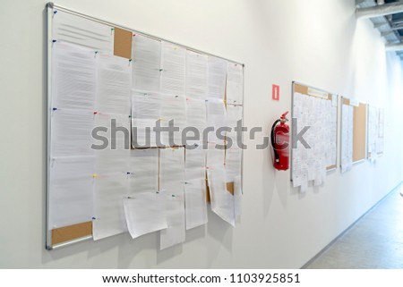 Bulletin board in the state building Foto stock © 
