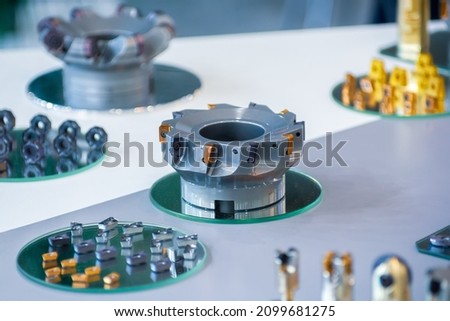 Tool with indexable inserts for metal working. Cutter for parting and grooving channels. Сток-фото © 
