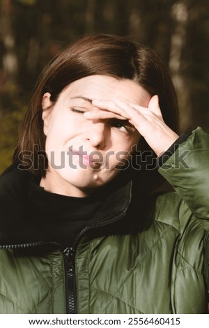 Similar – Image, Stock Photo woman covering herself with her hands