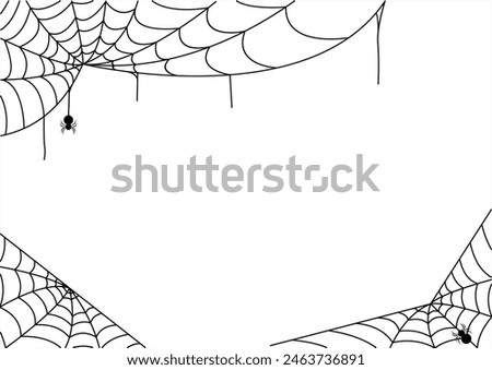 spider web halloween background, scary spider and cobweb isolated on white background