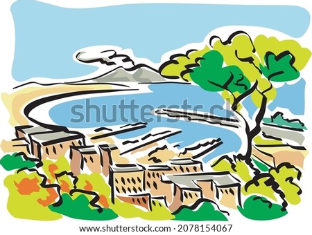 Illustration of the Gulf of Naples.
