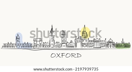 Line Art of Oxford skyline