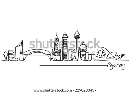 sydney skyline line art. sydney landscape.