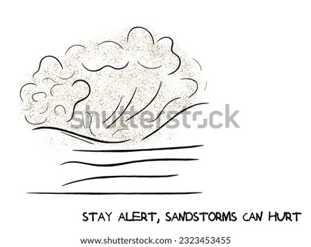 line art vector of sandstorm. dust and sand storm awareness day