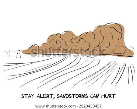 line art vector of sandstorm. dust and sand storm awareness day