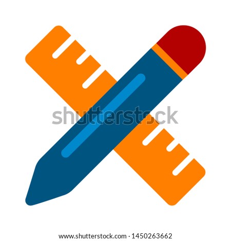 pencil ruler icon. Logo element illustration. pencil ruler symbol design. colored collection. pencil ruler concept. Can be used in web and mobile