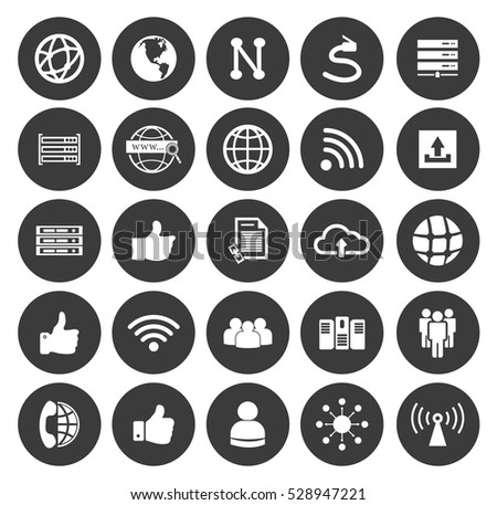 Network Icons Set Stock Vector 528947221 : Shutterstock