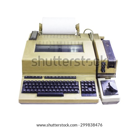 typewriter old Writer journalist news Isolated on white background