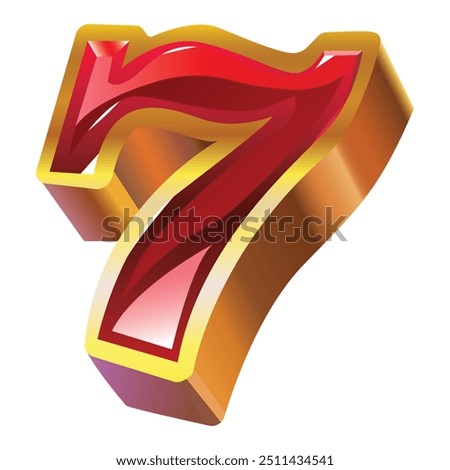 golden 7 slot for logo icon game casino illustration