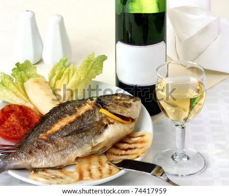 Fish and wine