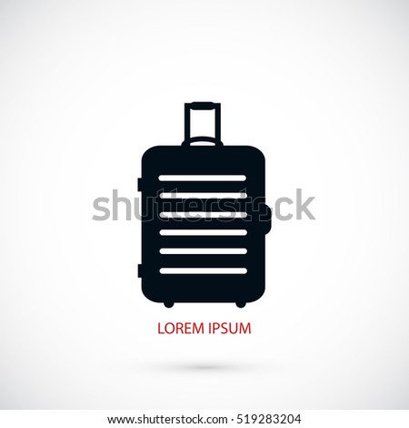 travel bag icon, flat design best vector icon