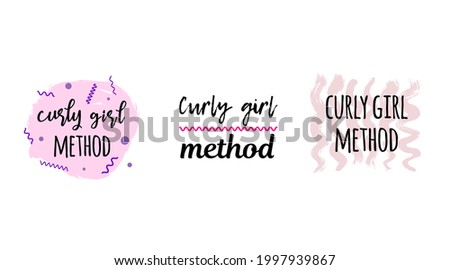 various logo options - curly girl method  Foto stock © 