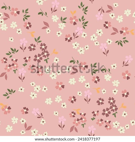 seamless, spaced out, floral pattern, flowers in bunches, clusters