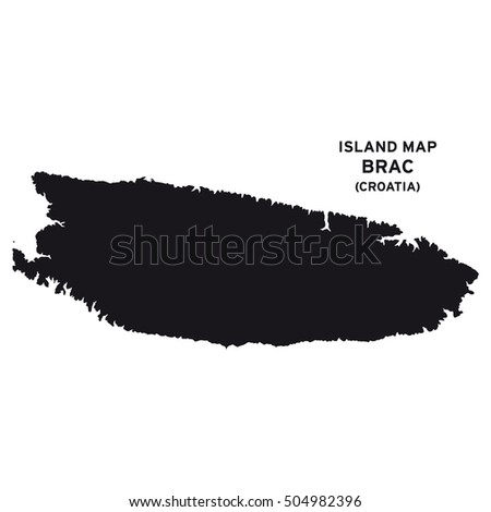 Island map of Brac (Croatia)