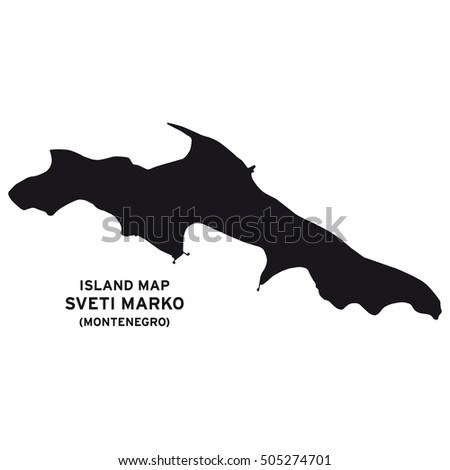 Island map of Sveti Marko (Montenegro)