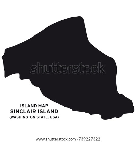 Island map of Sinclair Island,Washington State, USA