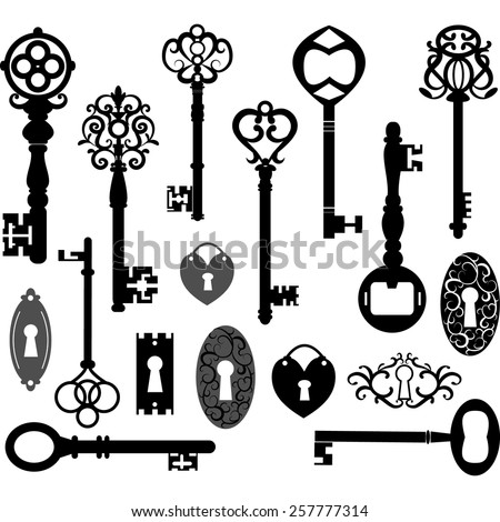 Vector Art Key Silhouettes | Download Free Vector Art | Free-Vectors