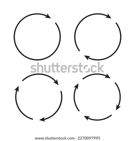 icon Set of black circle vector arrows. Vector icon.