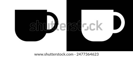 coffee cup icon, simple vector design, black and white icon.