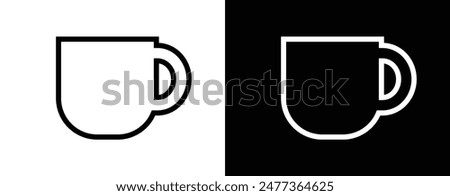 coffee cup icon, simple vector design, black and white icon.