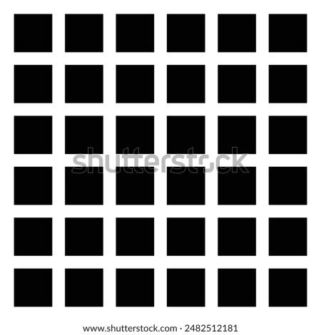 Black-filled, stroke-free square divided into a 6x6 grid. 