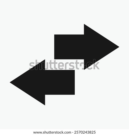 Directional arrow icons: Black arrows indicating transfer. Left and right line arrows representing exchange. Swap icon with two directional arrows.