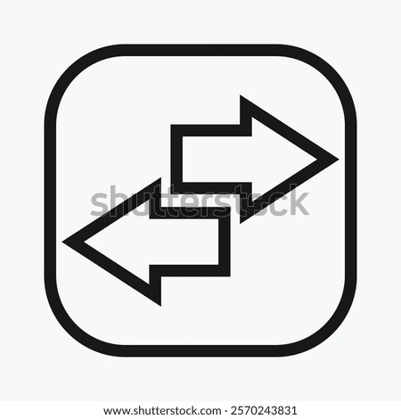 Directional arrow icons: Black arrows indicating transfer. Left and right line arrows representing exchange. Swap icon with two directional arrows.