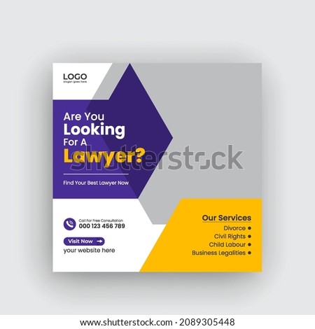 law Firm service and law consultation social media post and web banner template