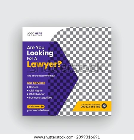 law Firm service and law consultation social media post and web banner template