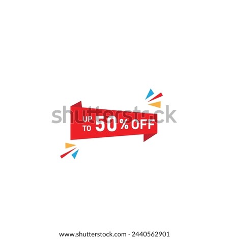 upto 50% off  sale vector , editable file, white background eps