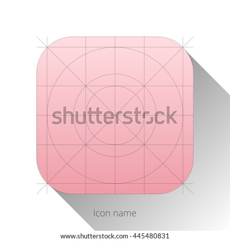 Abstract white-pink app icon, blank button template with flat designed shadow and gradient background for internet sites, web user interfaces (UI) and applications (apps). Vector illustration.