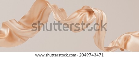 Fabric gold color Cloth Flowing on Wind, Textile Wave Flying movement, 3d rendering abstract fashion background Stock foto © 