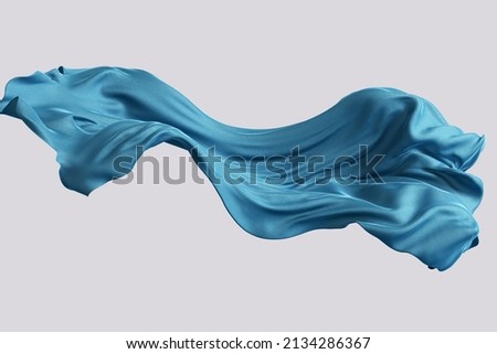 Cloth design element, isolated piece of blowing fabric banner, elegant textiles 3d rendering Stock foto © 