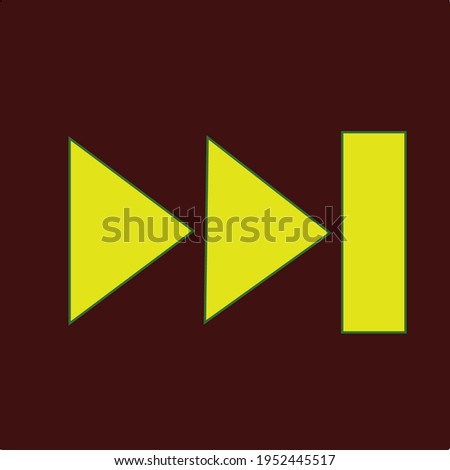 Skip to the end or next file track chapter button in yellow color with dark background
