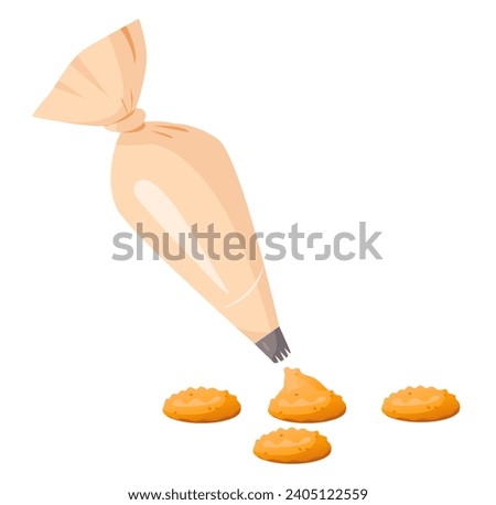 Piping Pastry Bag isolated on white background. Vector illustration.