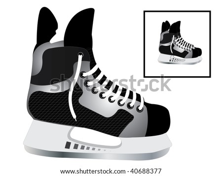 Illustration off  hockey skates isolated on white