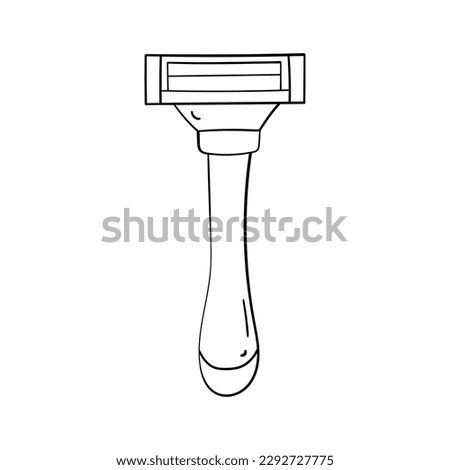 Safety manual shaving razor hand drawn outline vector illustration. Isolated on white background