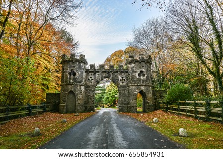 Tollymore Park Gate, Autumn park, Belfast, Northern Ireland, United Kingdom