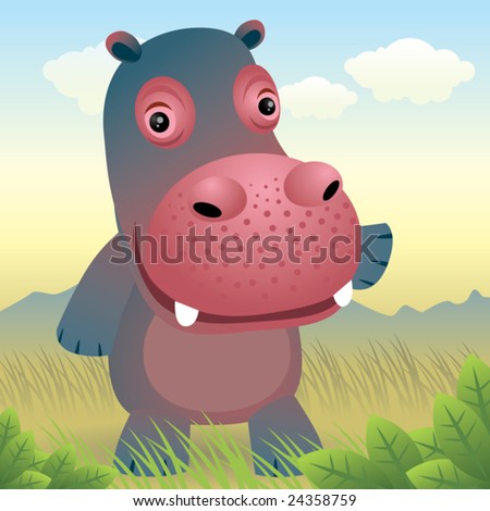 Baby Animal collection: Hippo\\
\\
Visit my portfolio for more baby animals.