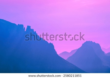 Similar – Image, Stock Photo Rocky mountain ridge during sunset