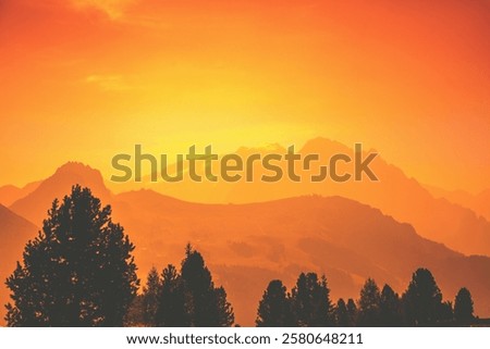 Similar – Image, Stock Photo Rocky mountain ridge during sunset