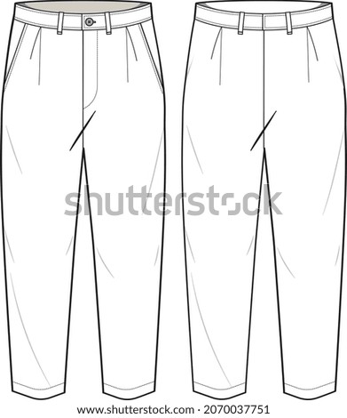 CASUAL AND  JEANS DENIM PANT FLAT SKETCH VECTOR