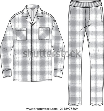 MEN AND BOYS WEAR TEE AND PAJAM SET NIGHT WEAR VECTOR